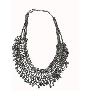 Silver plated costume choker with faux diamonds SKU 5240